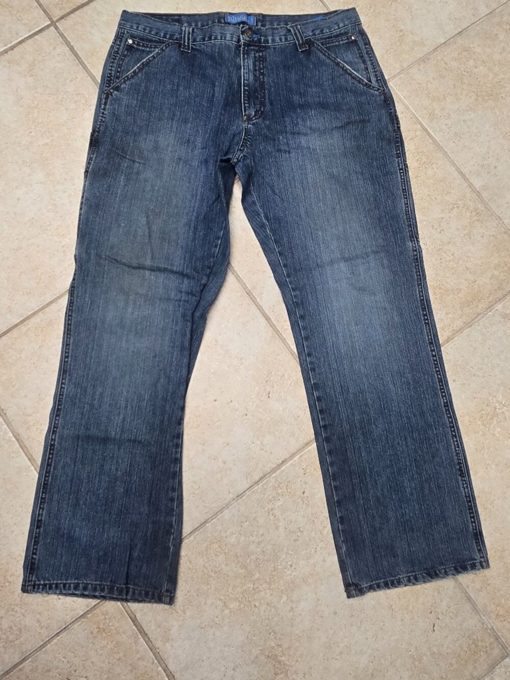 Plugg Jeans Co Vintage Baggy Cargo Denim Pants 36x32 Y2K Skater Grunge Carpenter